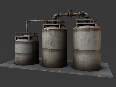 PBR Storage Tank Low-poly 3D model