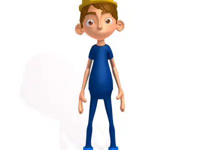 Worker Cartoon  Rigged 02 3D model
