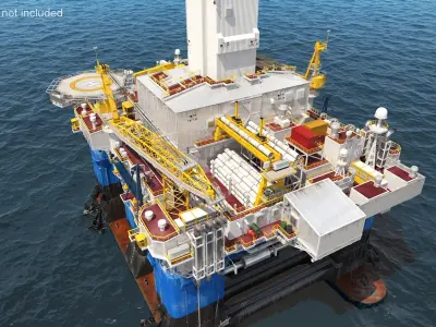  Semi-Submersible Offshore Oil Rig Platform 