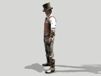 Steampunk Man Low-poly 3D model