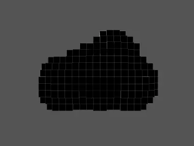 Voxel Style Cloud v1 003 Low-poly 3D model