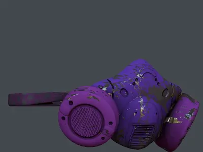 Gas mask helmet 3d model scifi Low-poly Low-poly 3D model Low-poly 3D model