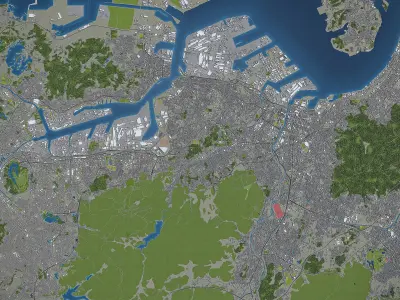 Kitakyushu Low-poly 3D model