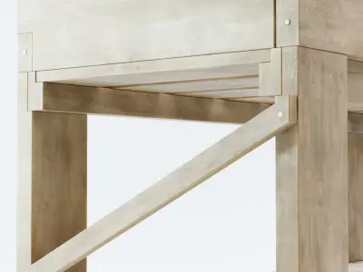 Wooden planter Low-poly 3D model