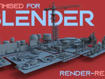 SCI-FI Rooftops 3D model