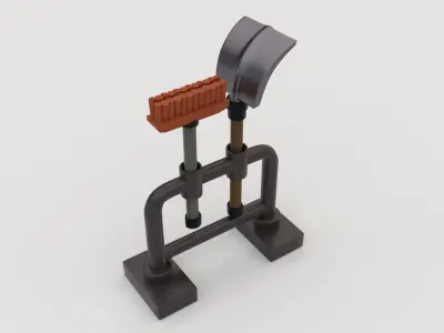 Lego Shovel and broom 3D model