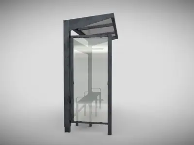 Modern Bus Stop Low-poly 3D model