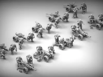 Feudal guard Heavy Weapons teams 3D print model