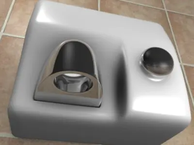 Hand-dryer toilet paper dispenser 3D model