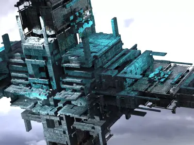 Sci fi Light gravity training arena 2 Low-poly 3D model