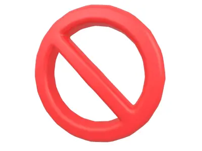 Prohibited Symbol V2 001 Low-poly 3D model