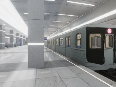 Subway Station 02 Low-poly 3D model