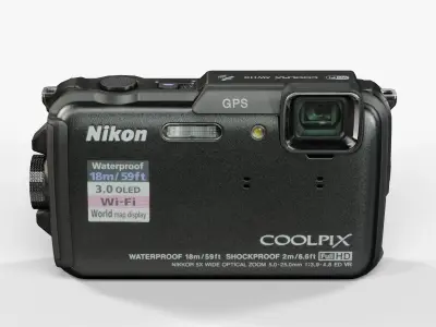 Nikon Coolpix AW110 rugged and proof digital camera Low-poly 3D model