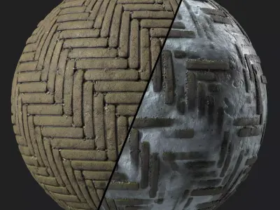 Pavement Materials 32- By Snow and Mud Sbsar Pbr 4k Seamless Texture