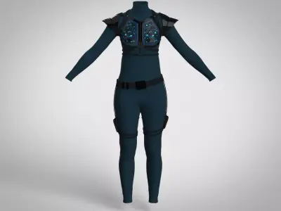 Futuristic 3D Bodysuit For Female Avatar 3D model