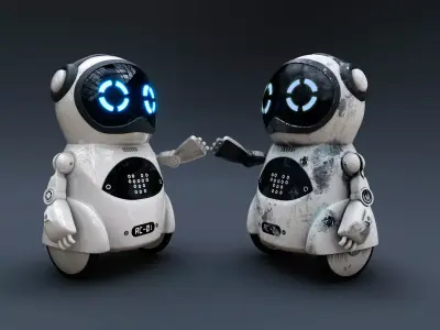 Robot 3D model with eyes 3D model