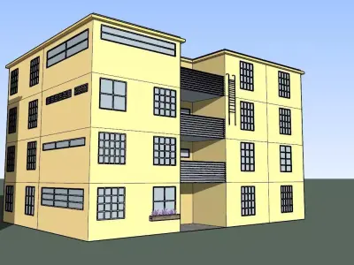House in SketchUp colored and not-colored Free 3D model