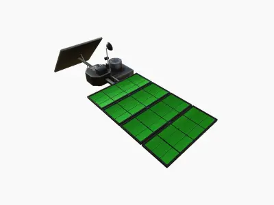Satellite J01 Steel Green - SciFi Space Design Low-poly 3D model