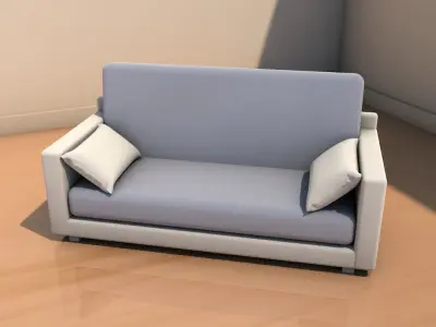 Sofa with cushions 3D model
