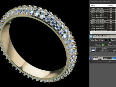 Dainty Cluster Diamond Infinity Band Size8 3D print model