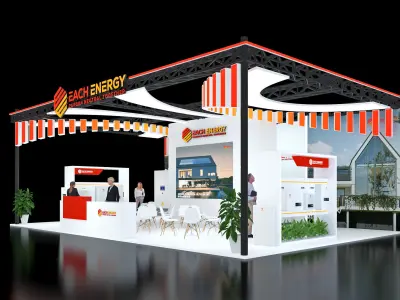 Booth Exhibition Stand Stall 12x8m Height 440cm 3 Open 3D model 3D model