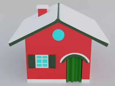 Winter House Low-poly 3D model get
