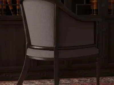 19th century english library chair 3D model