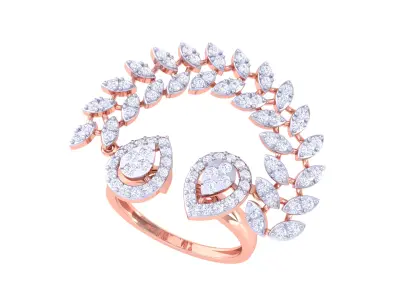  Women Ring MTL 3dm STL OBJ FBX Details 3D print model 4
