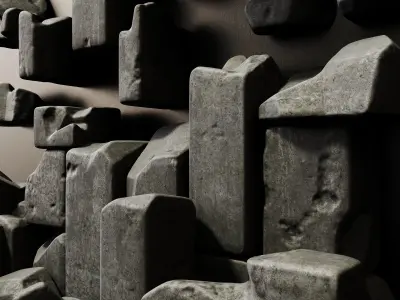 Stone block smooth decor  n1 3D model