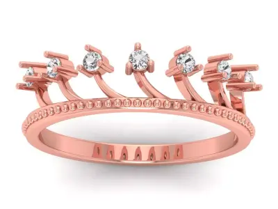 Solitaire Wedding Engagement Women Light Weight Rings 3D print model 7