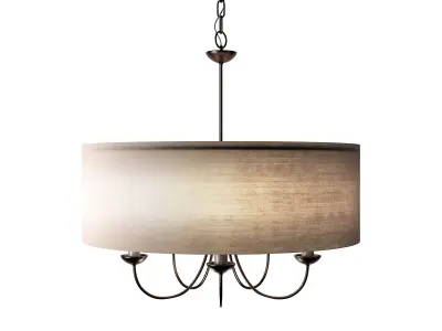 5 - Light Shaded Drum Chandelier 3D model
