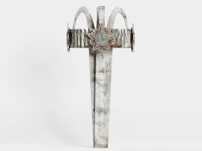 Old metallic rusted stella monument da1 Low-poly 3D model