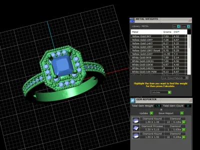 Regal Radiance The Princess Cut Diamond Double Halo Ring 3D print model