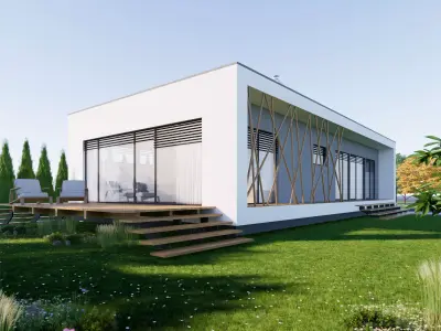 Bungalow 5 - Created with fully parametric Revit Families  Low-poly 3D model