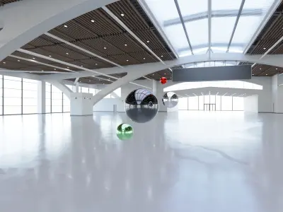 HDRI - Exhibition Hall Interior 2 - 16384x8192 Texture