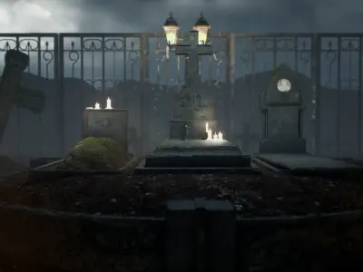 Forgotten Cemetery Low-poly 3D model