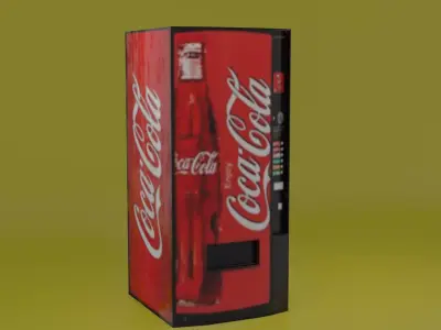 Coca-cola Fridge Free low-poly 3D model