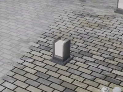 Street Light 8 Bollard 200mm Basic Version 1 Low-poly 3D model