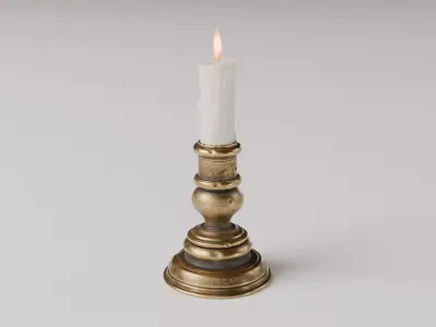 copper low candlestick 3D model