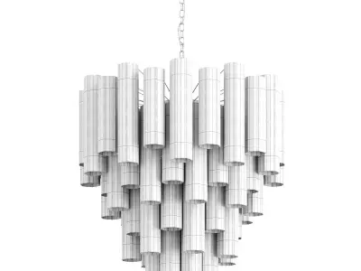  Murano Chandelier 48 Pink Glass Tubes Low-poly 3D model