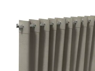 Curtain 2 grommet panel - taupe 3D model