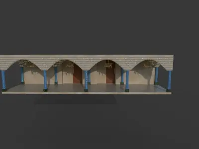 Chamber building with arches 3D model