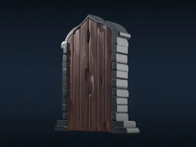Stylized Castle Door Free 3D model