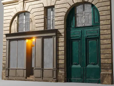Arched facade with shop 3D model