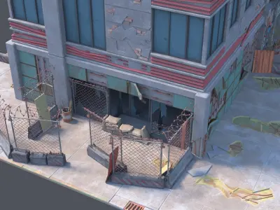 New York Building modular Low-poly 3D model