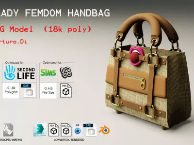 Lady Femdom Handbag Low-poly 3D model