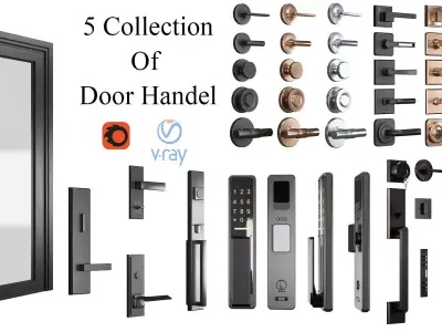 5 Collection Of  Door Handel 3D Model Pack