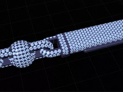 Fully Iced Out Bead Chain 12mm  High End Chain Link STL Design 3D print model
