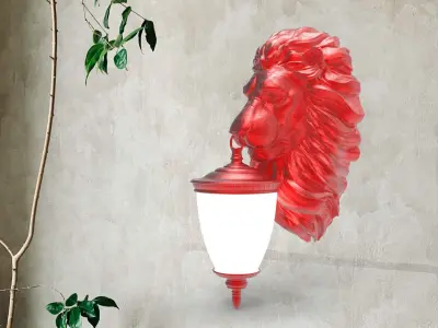 Lion Head Wall Lamp 3D print model