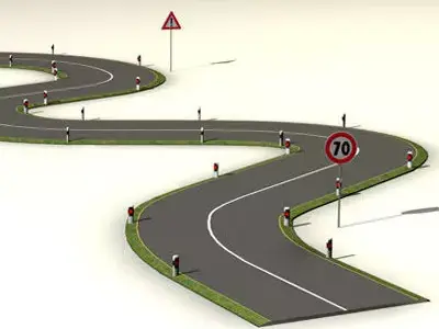 Road with curves 3D model